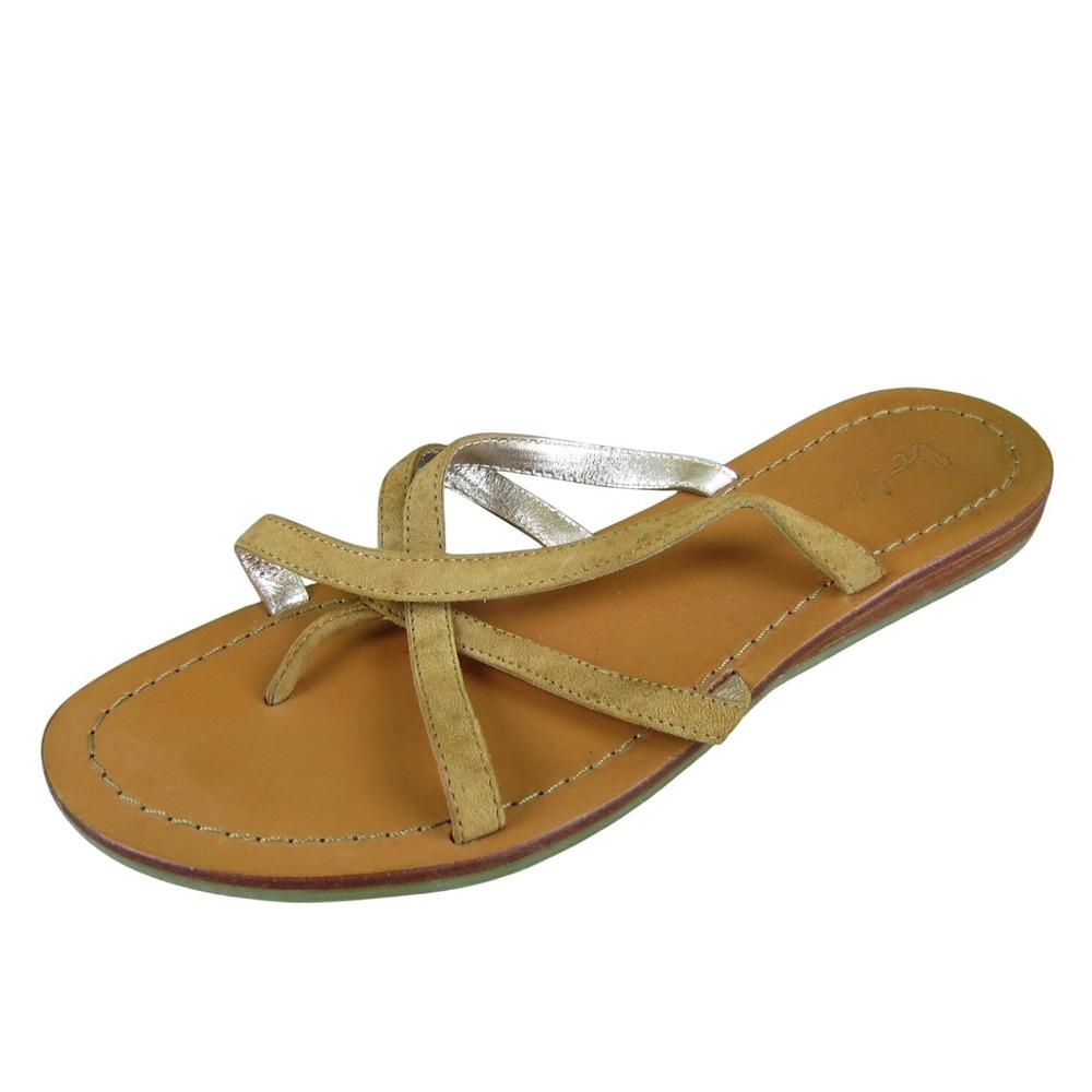 Boden Women  Flip Flop Brown Leather Sz 39‎ Medium Gently Used 2025